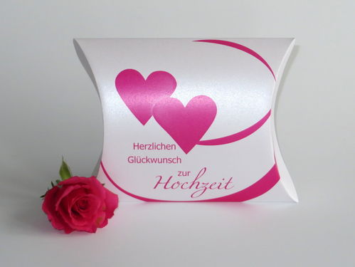 Geschenkverpackung "Herzen" pink