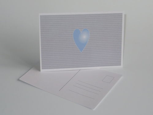 Postkarte "Herz" blau