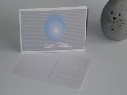 Postkarte "Osterei" blau