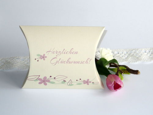 Geschenkverpackung "Flowers" rosa-mint