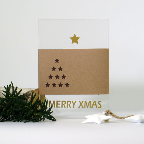 Acryl Weihnachtskarte "Sternenbaum"